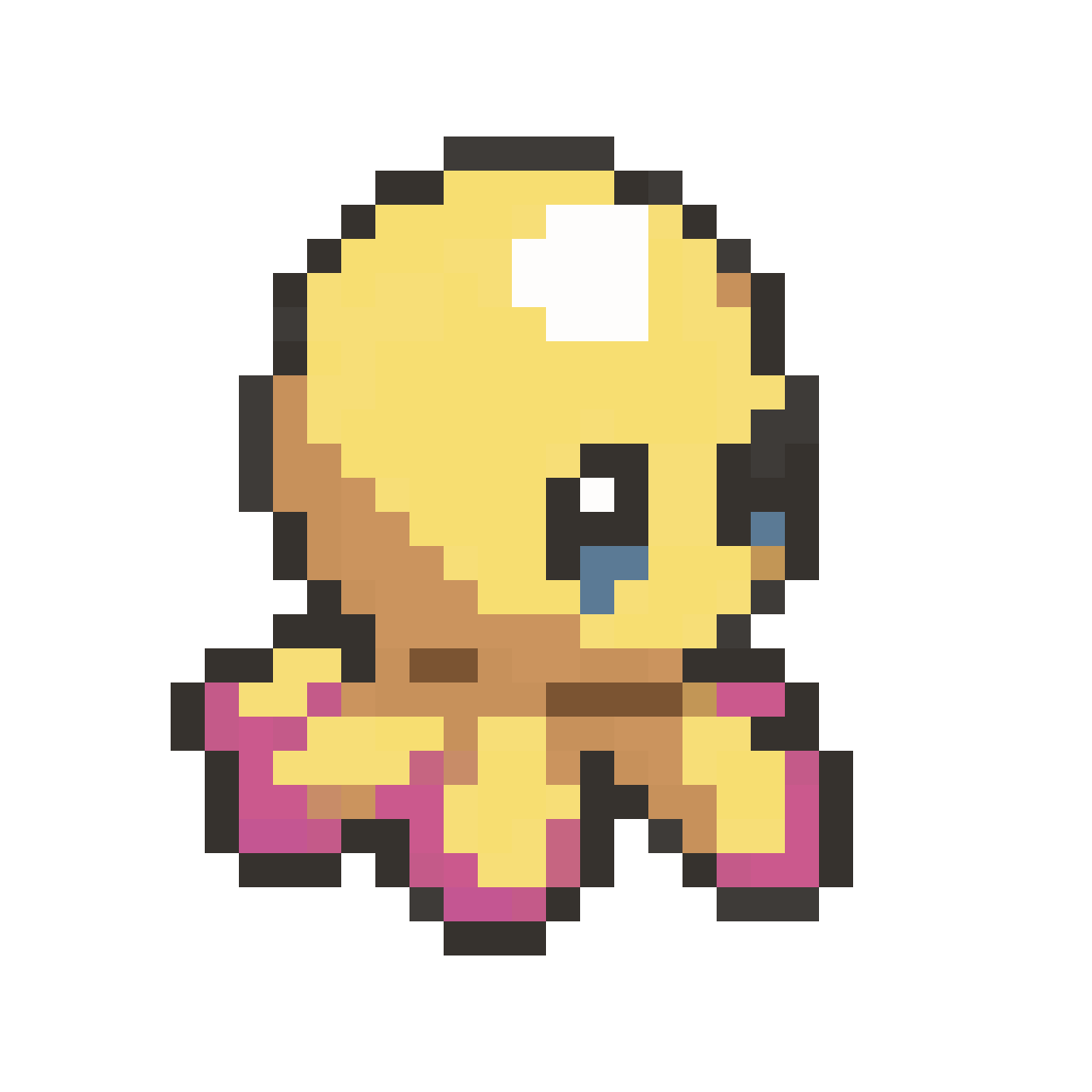 Chibi Yellow Octopus with Hues pixel art