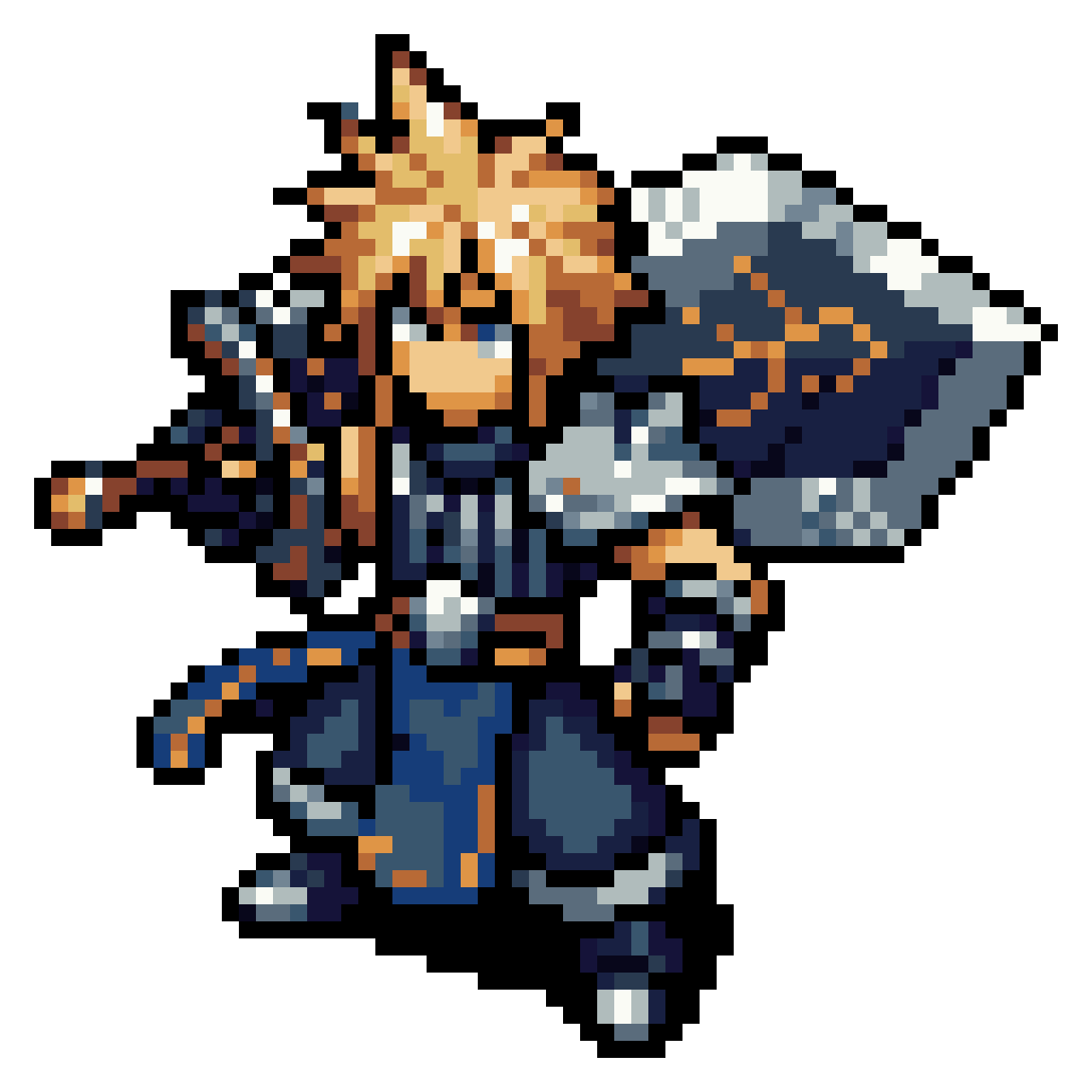 Invented Final Fantasy Character with Sword pixel art