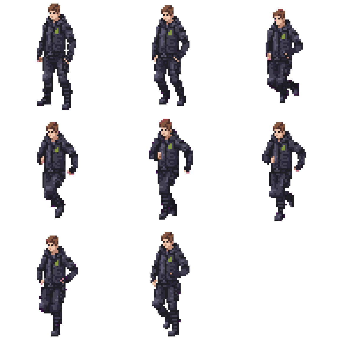 Urban Explorer Character Running pixel art