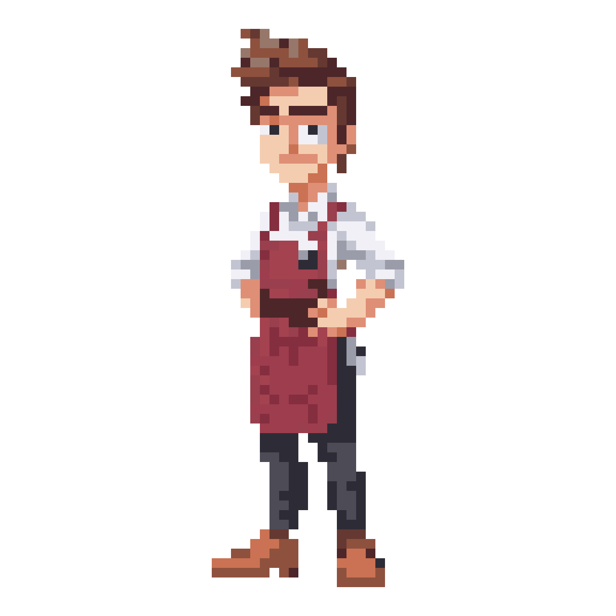 Male Bartender in Luxury Vegas Style pixel art