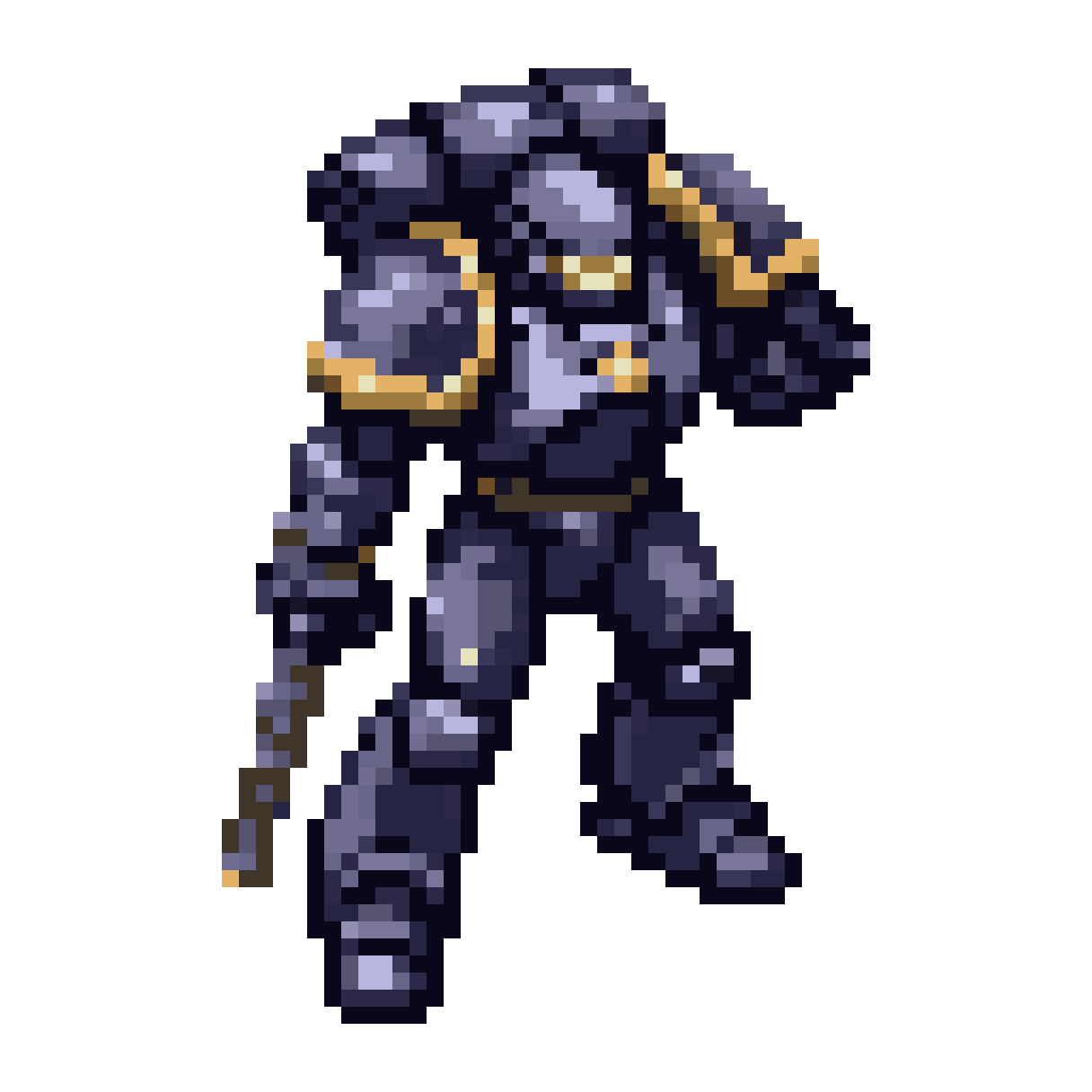 Space Marine in Ultramarine Armor pixel art