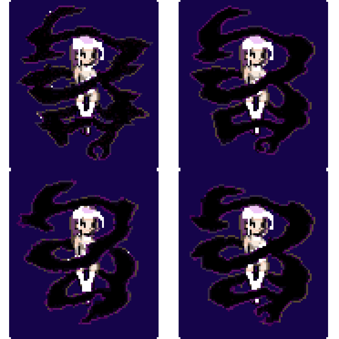 Mystical Girl with Shadows Idle pixel art