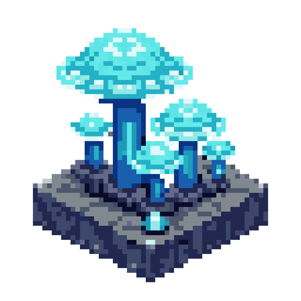 Bioluminescent Fungus Organism pixel art