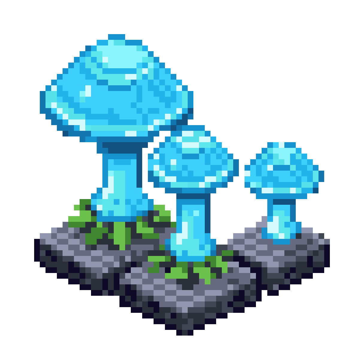 Bioluminescent Fungus Organism pixel art