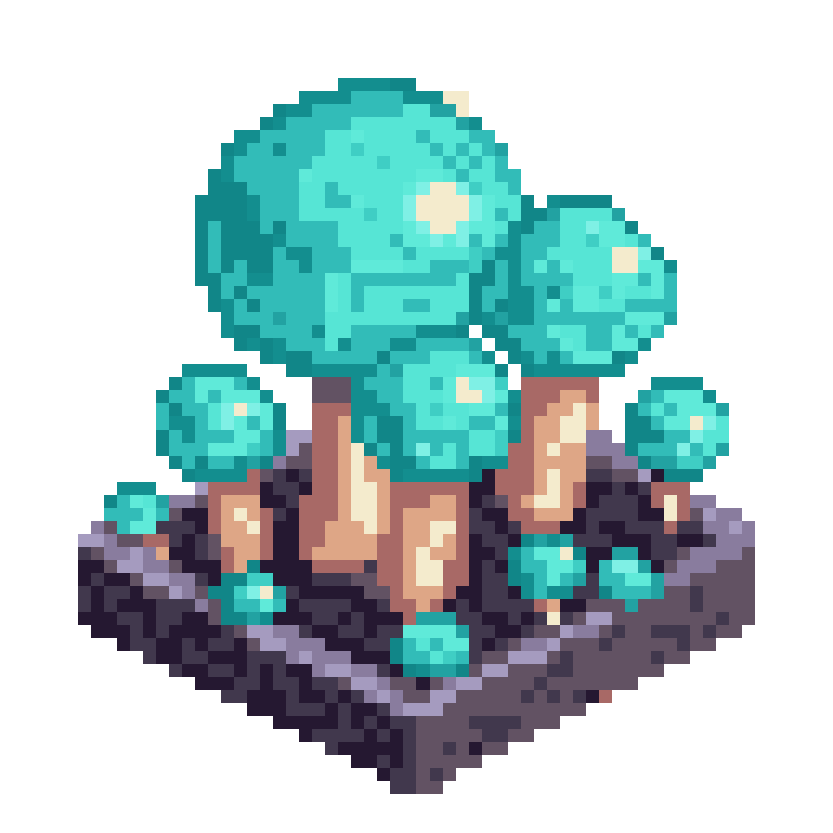 Bioluminescent Fungus Organism pixel art