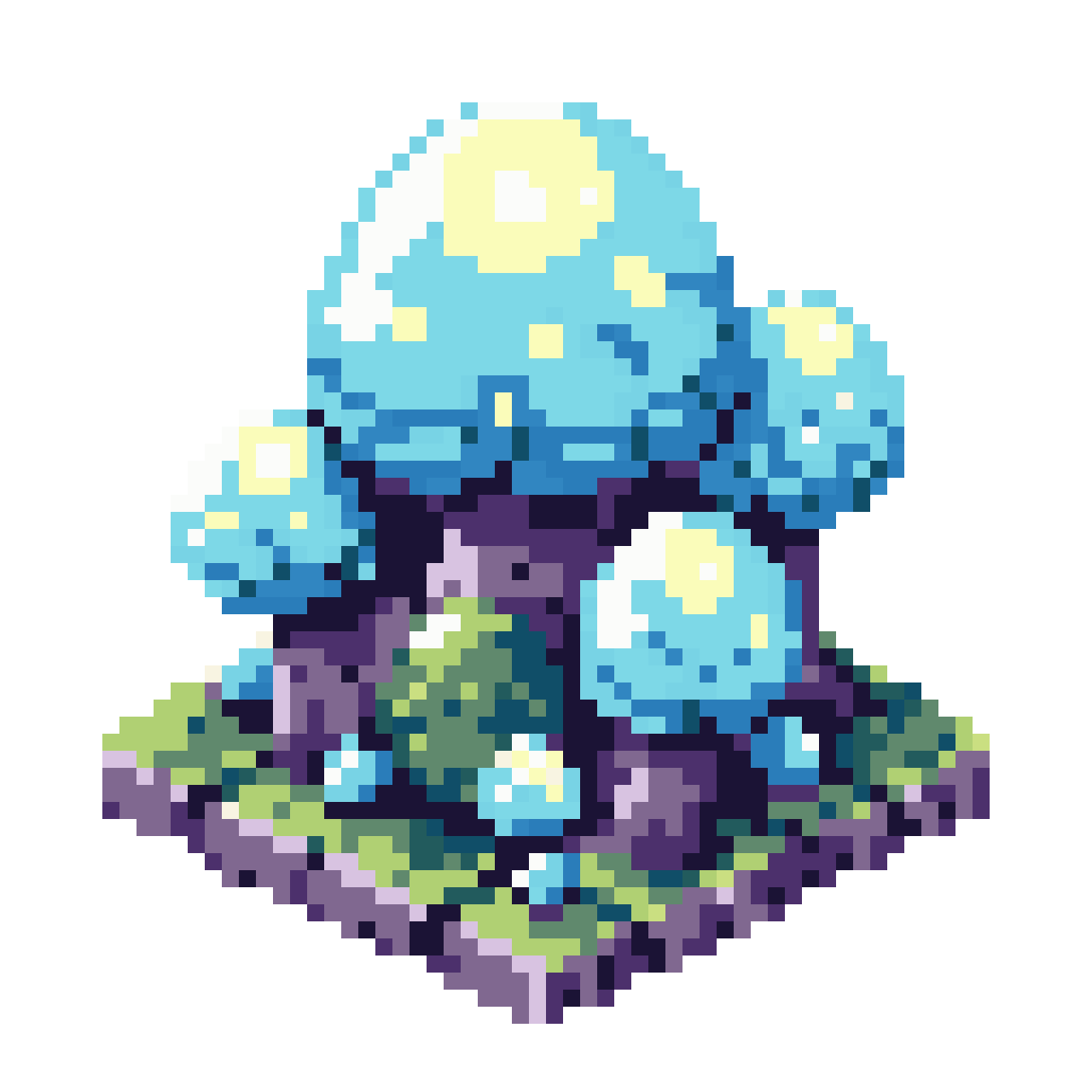Bioluminescent Fungus Organism pixel art