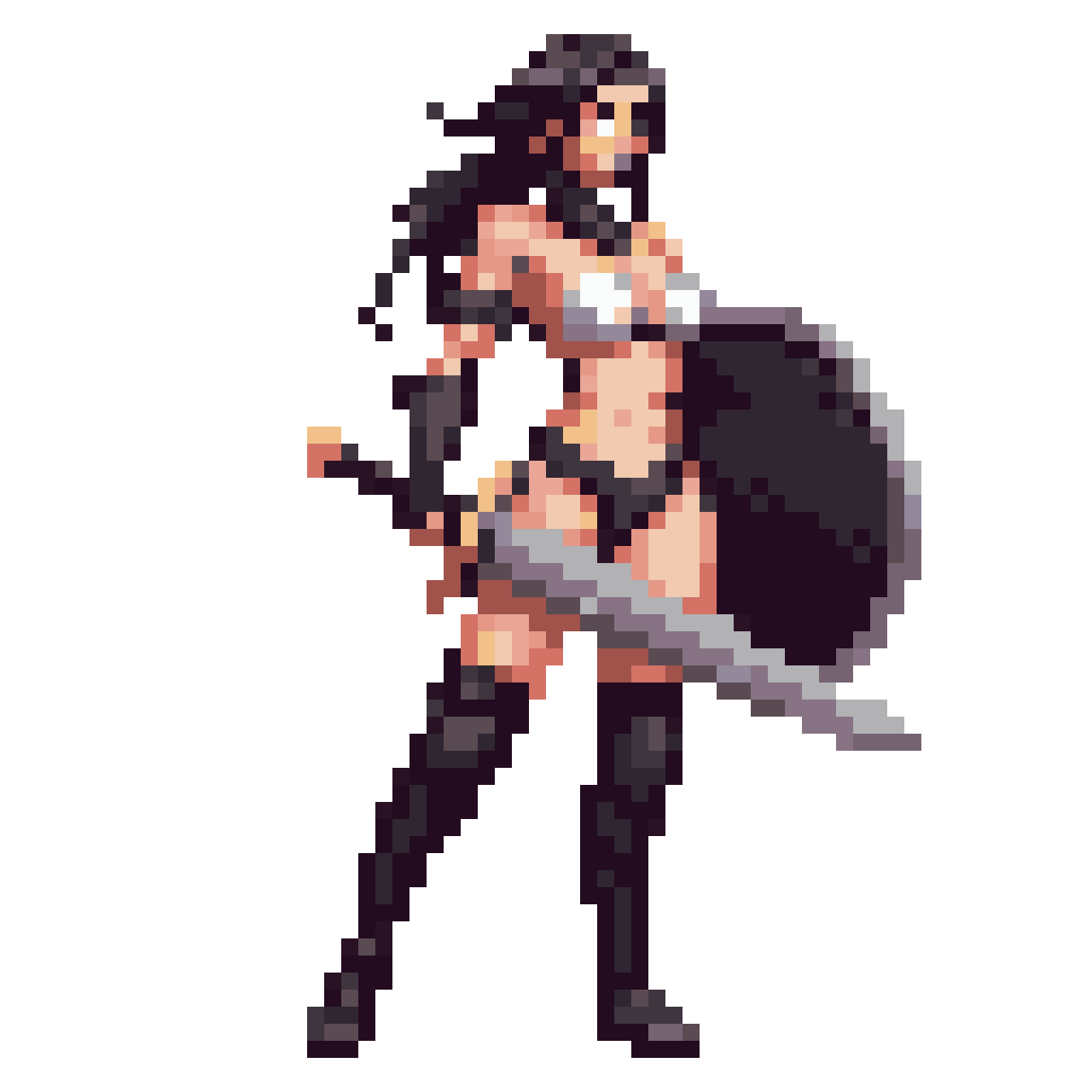 female knight in white bikini pixel art
