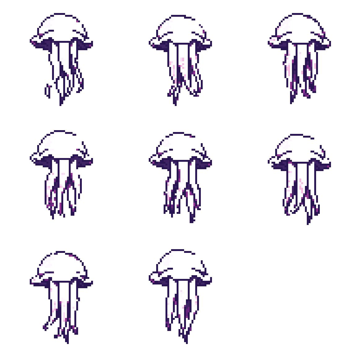 Cool Jellyfish Walking pixel art