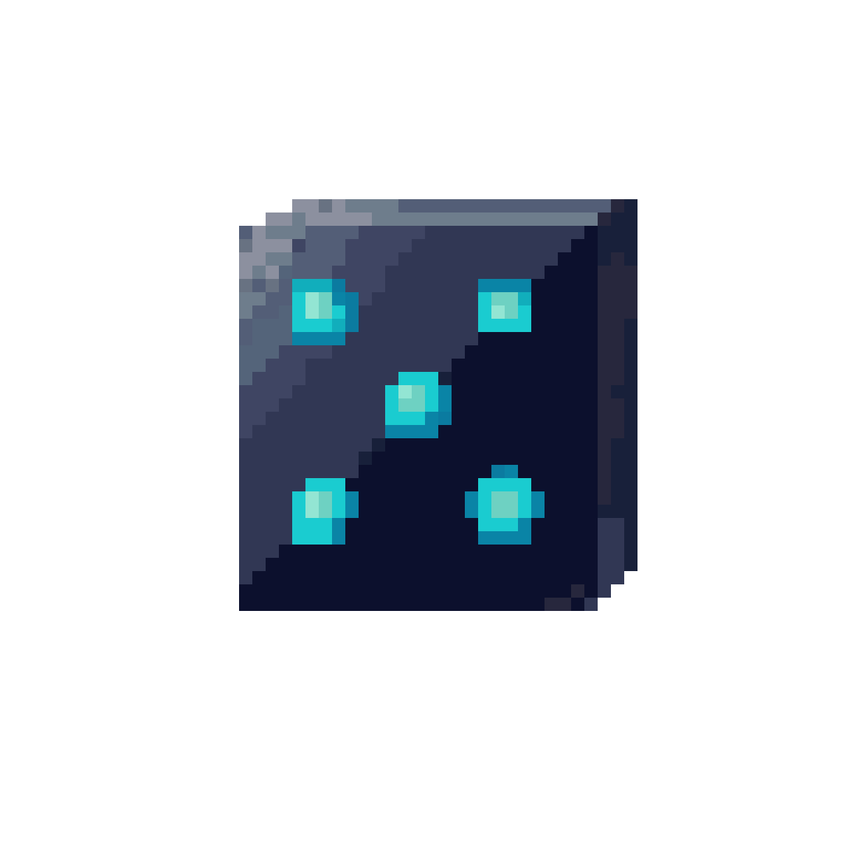 Pixel Art Dice Face with Glowing Dot pixel art