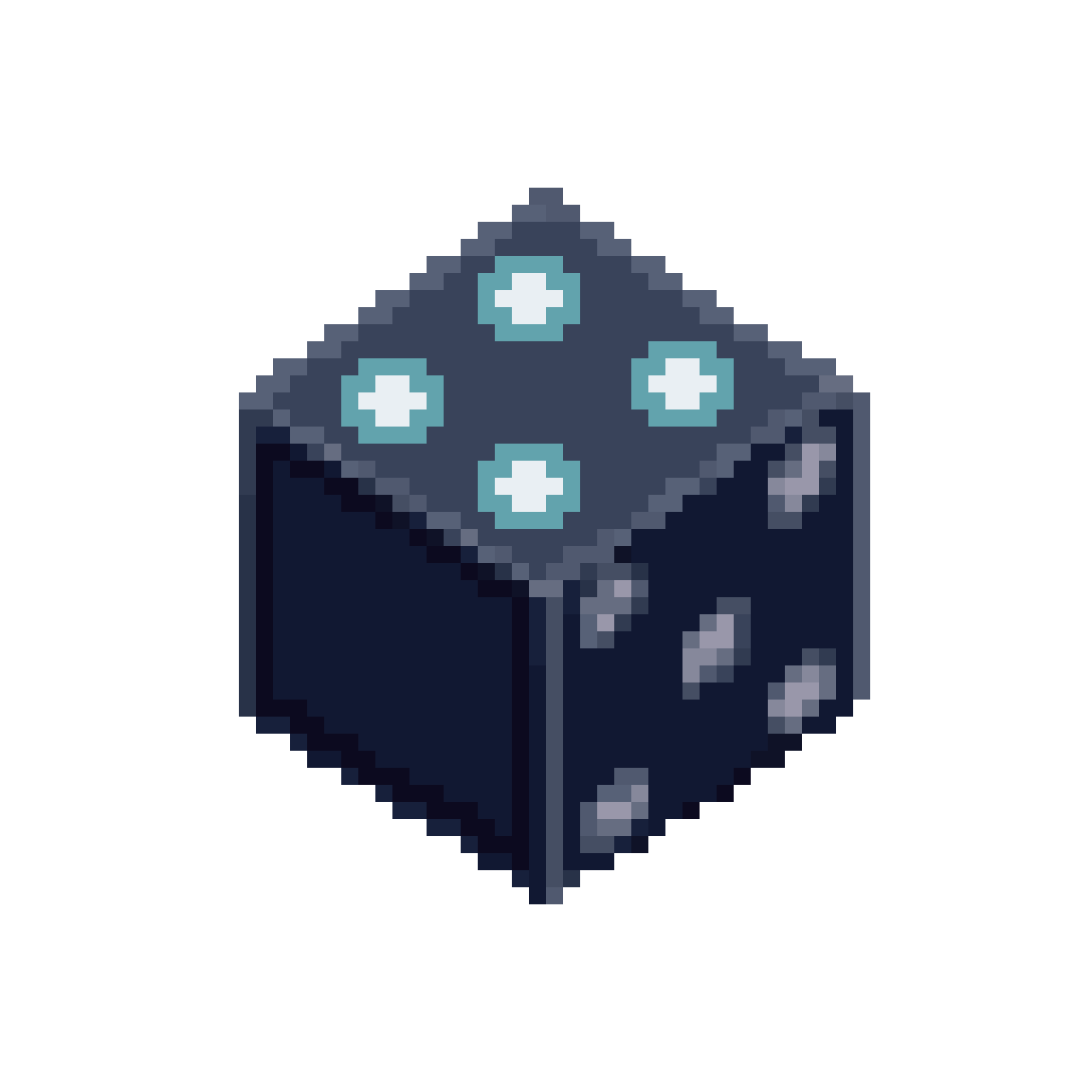 Pixel Art Dice Face with Glowing Dots pixel art