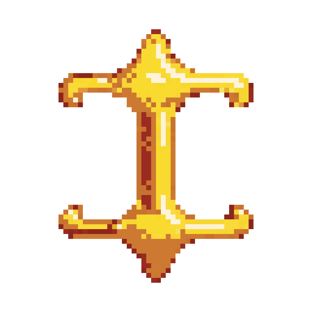 Glowing Yellow Rune Symbol pixel art