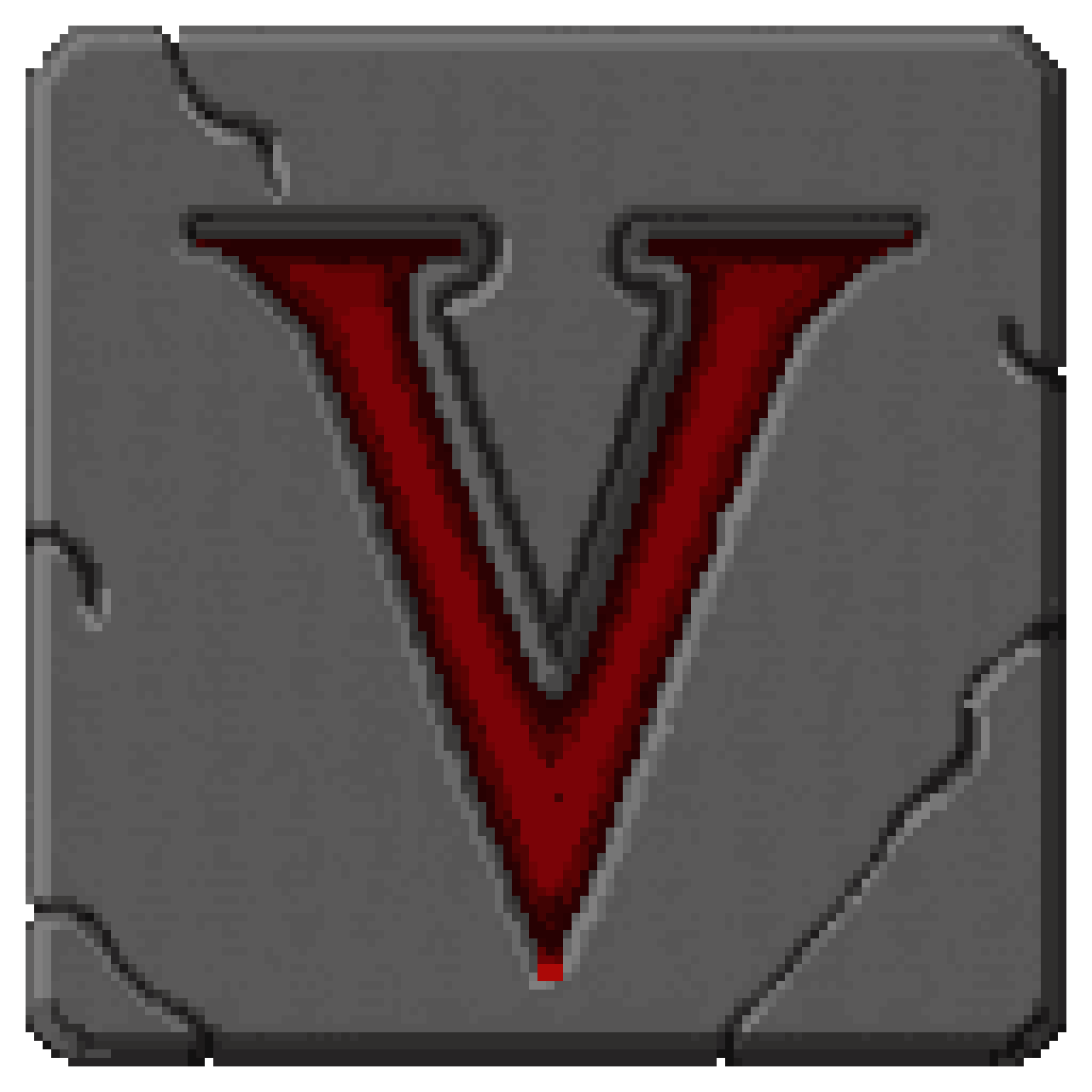 Dark Fantasy Blood Engraved V pixel art