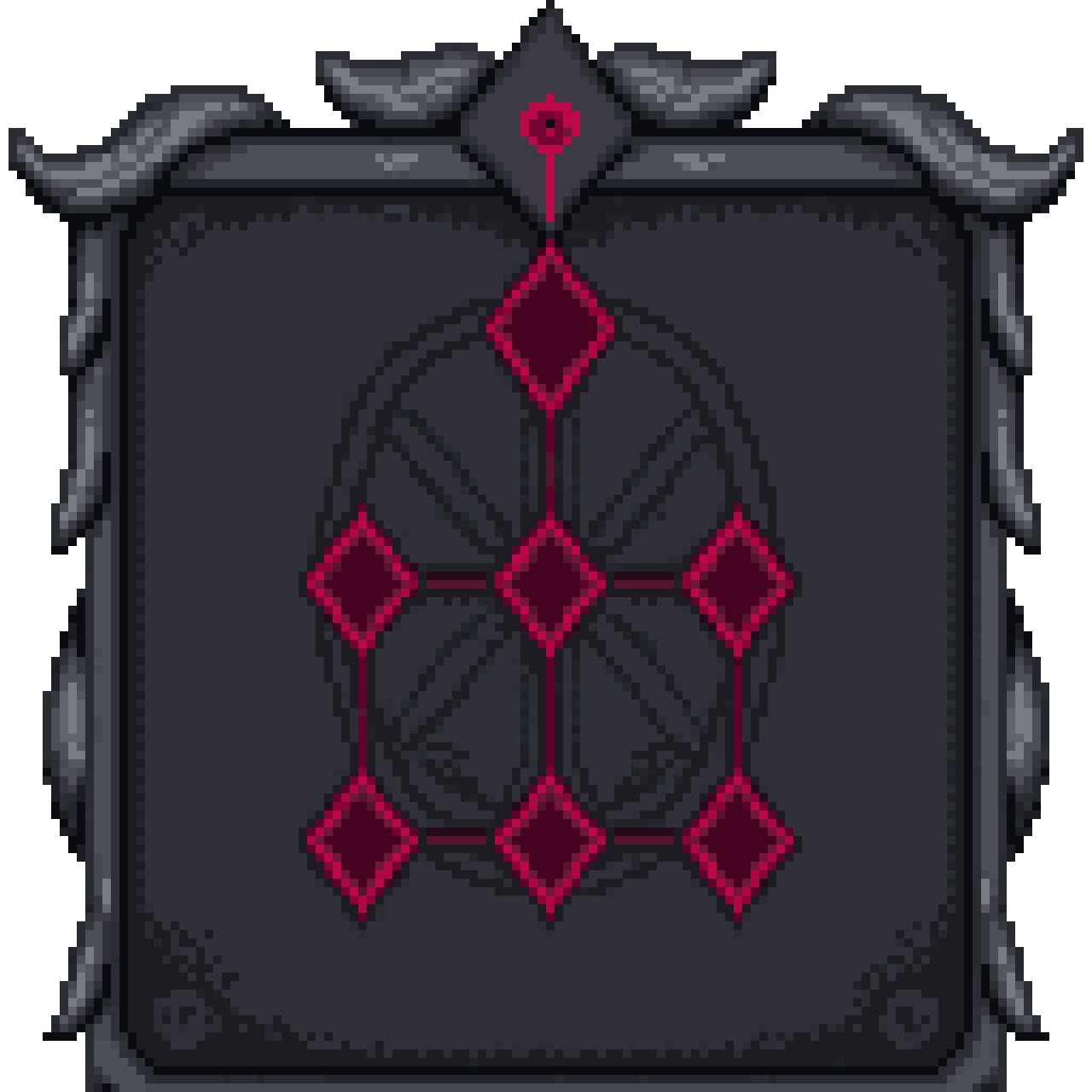 Dark Fantasy Blood Engraved V pixel art