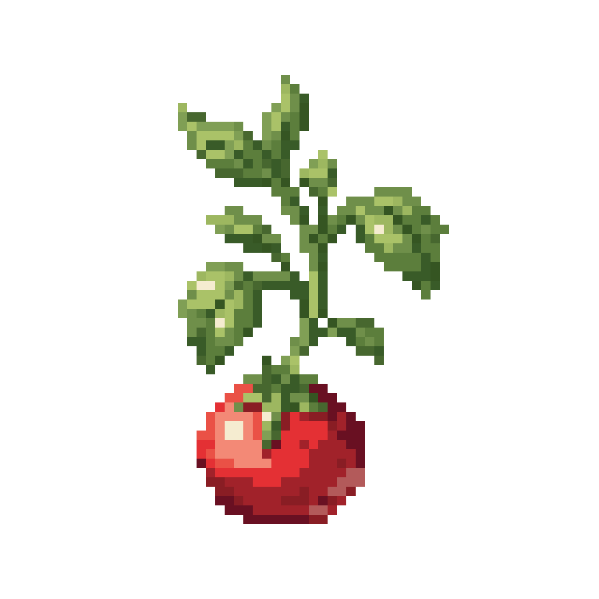 A tomato grows pixel art