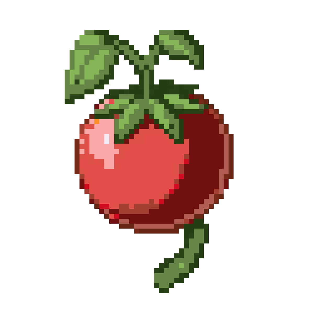 A tomato grows pixel art