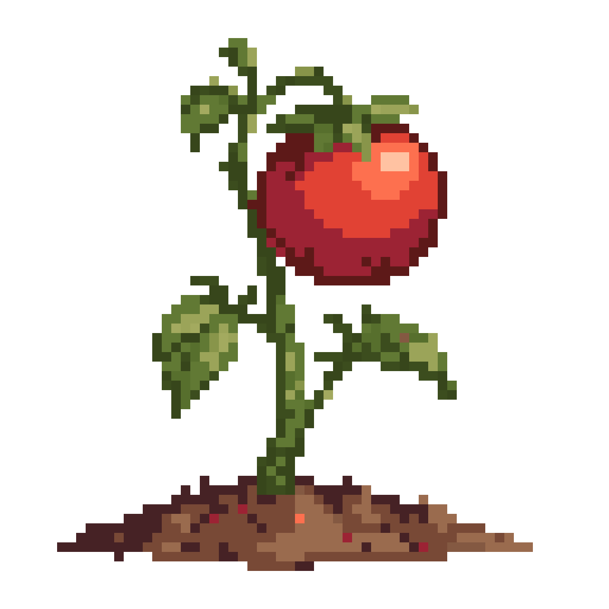 A tomato grows pixel art