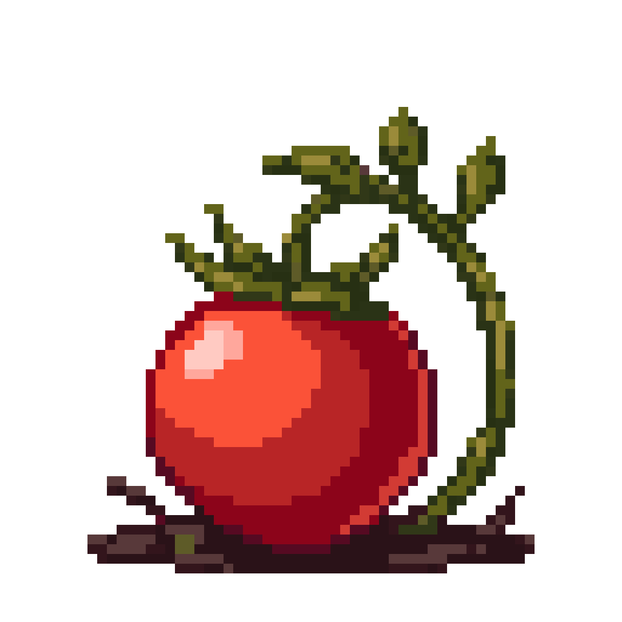 A tomato grows pixel art