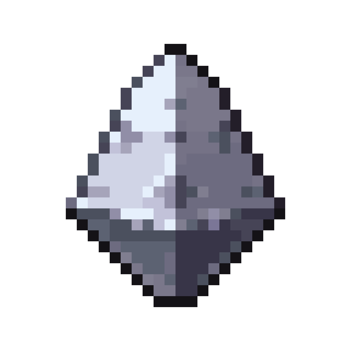 Pokémon-style triangular evolution stone pixel art