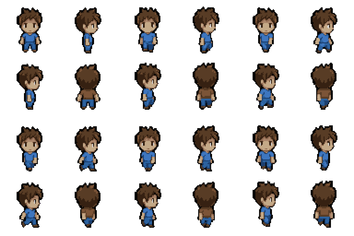 Simple Male Character Walking pixel art