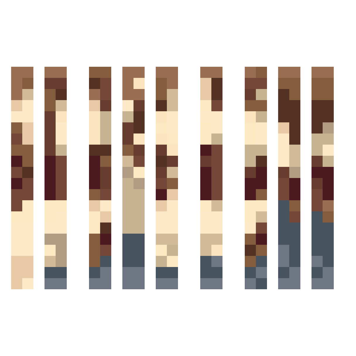 man, brown hair anime style pixel art