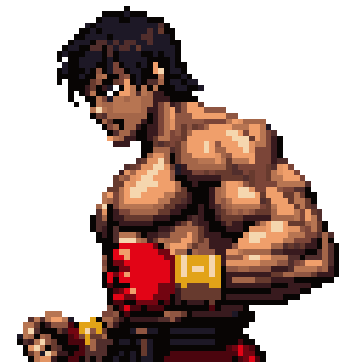 martial artist similar to bruce lee pixel art