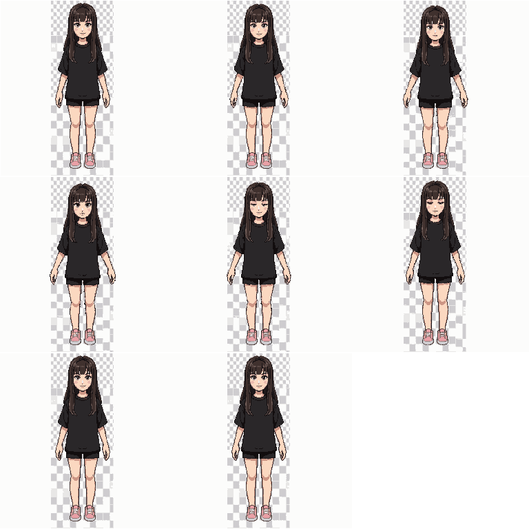 Casual Girl Character Idle pixel art