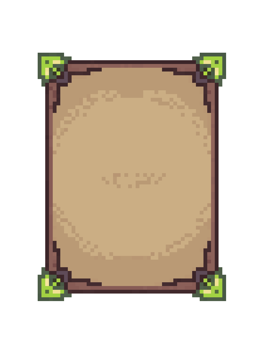 empty playing card template with goblin border pixel art