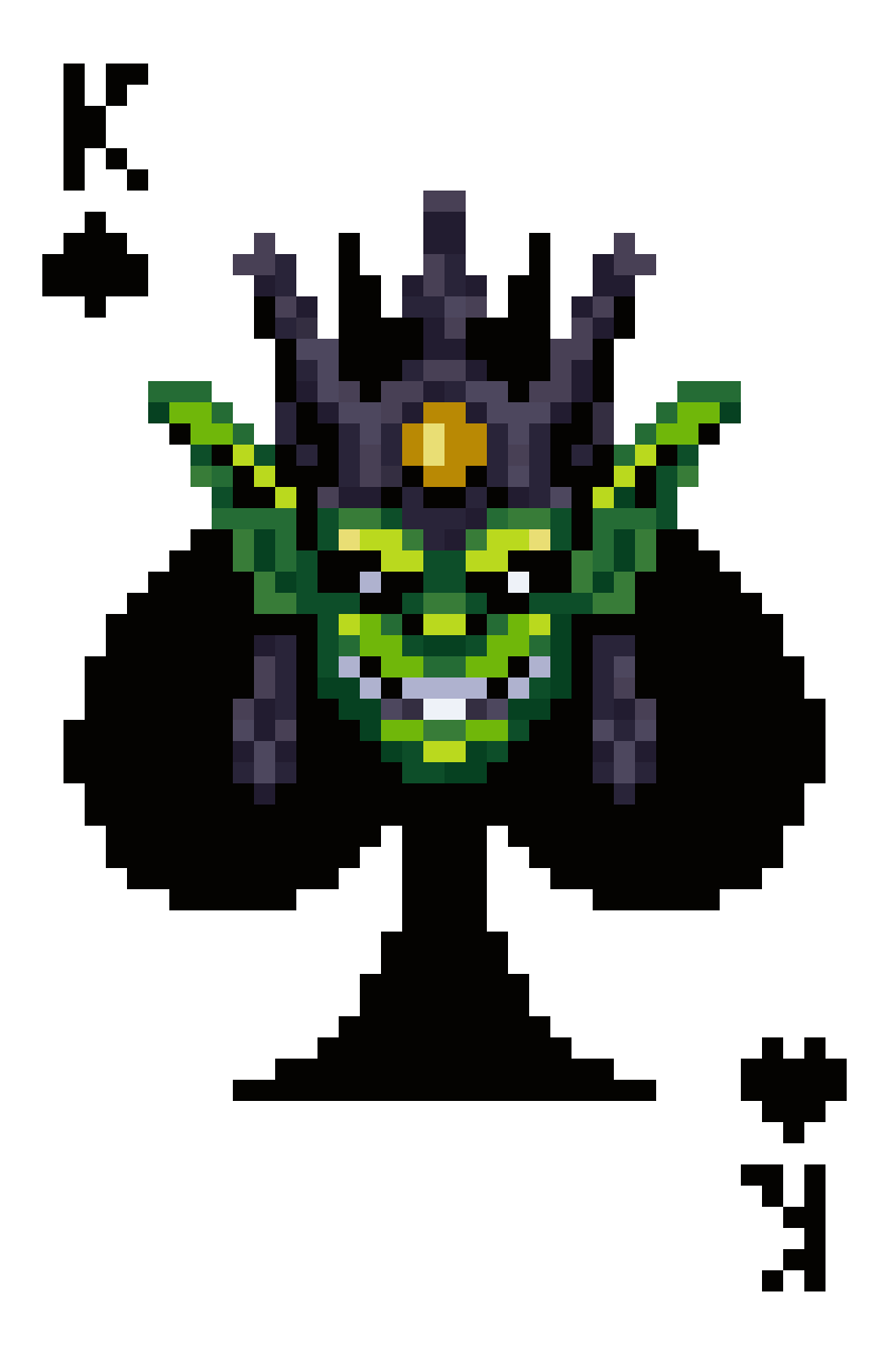 goblin king of spades playing card pixel art