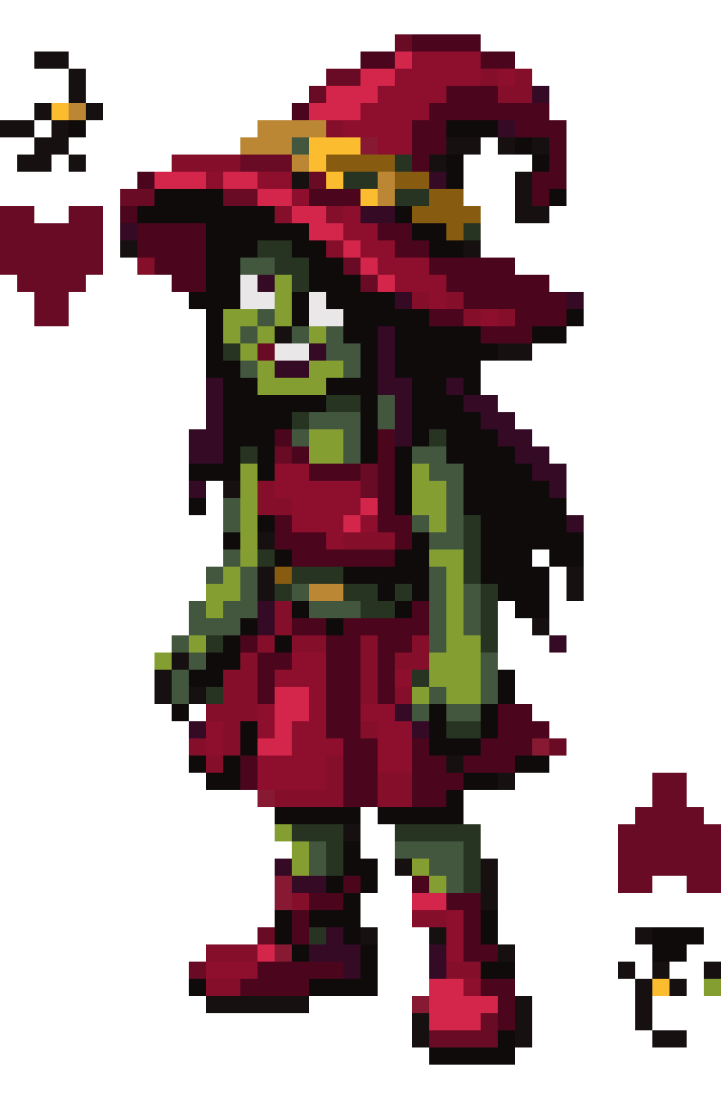 goblin queen of hearts playing card pixel art