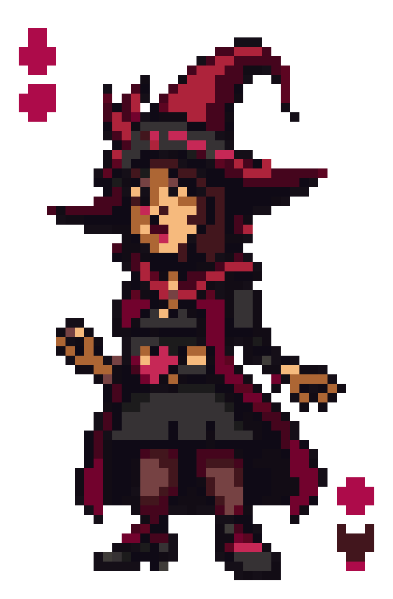 goblin queen of hearts playing card pixel art