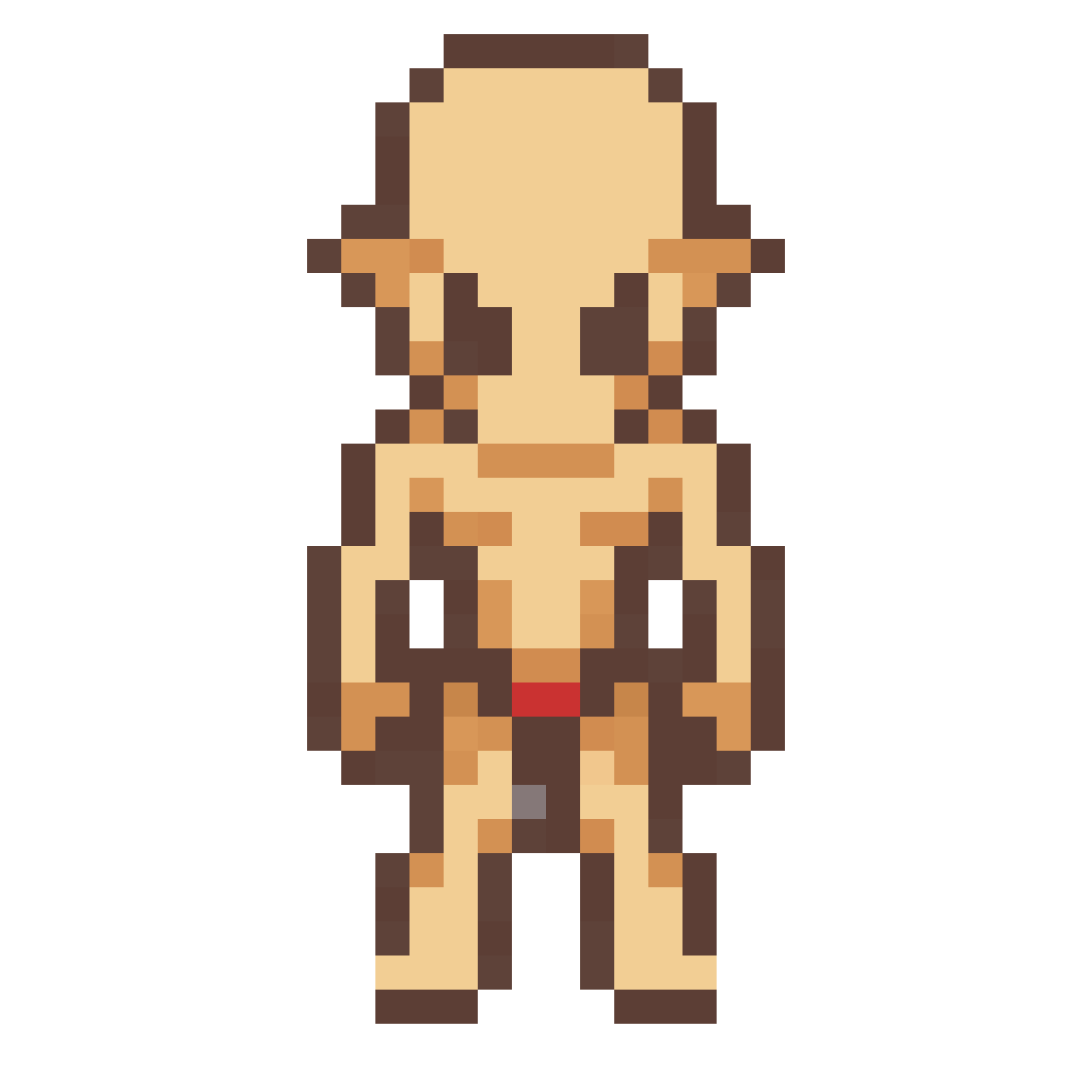 thief with blue clothing standing pixel art