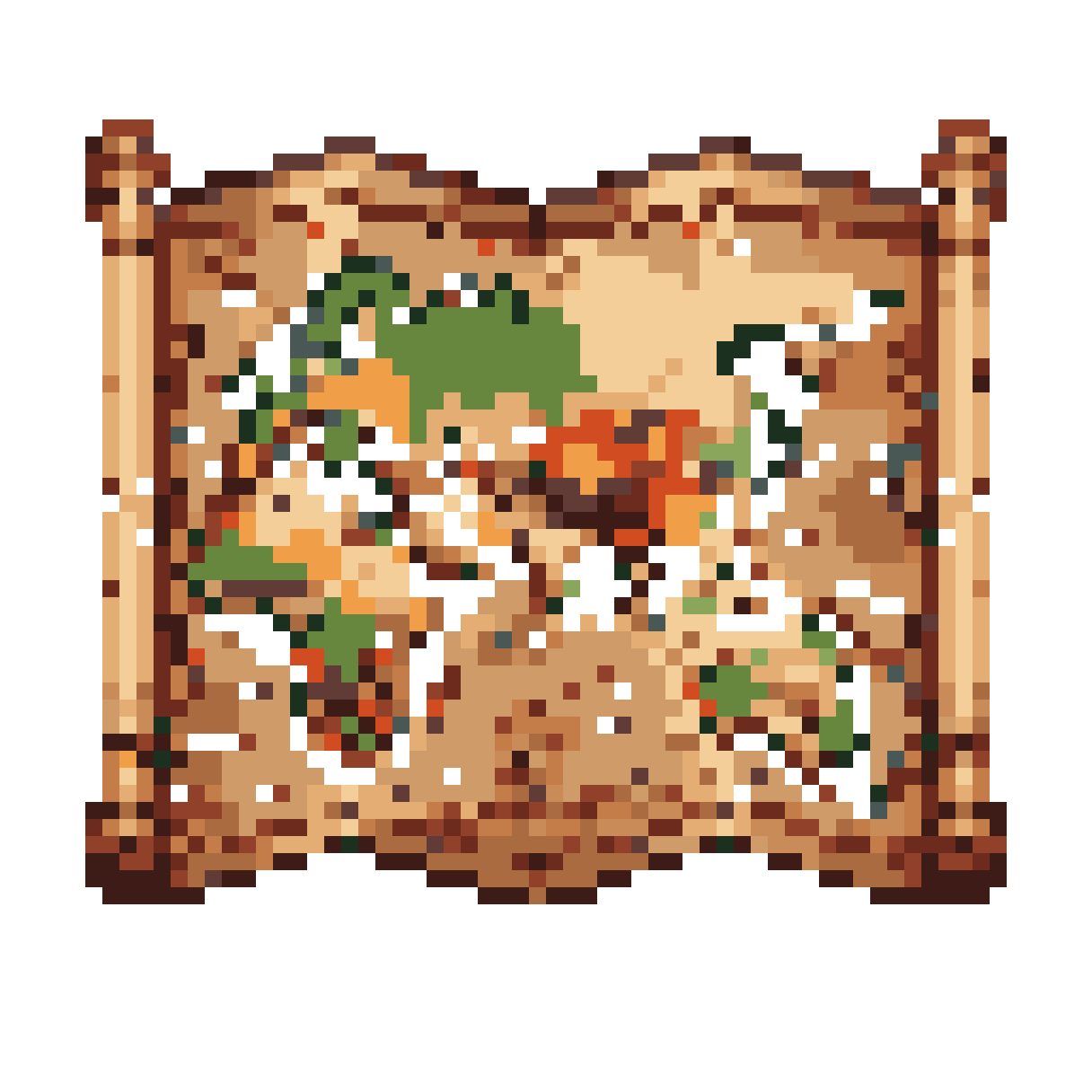 A large old map pixel art