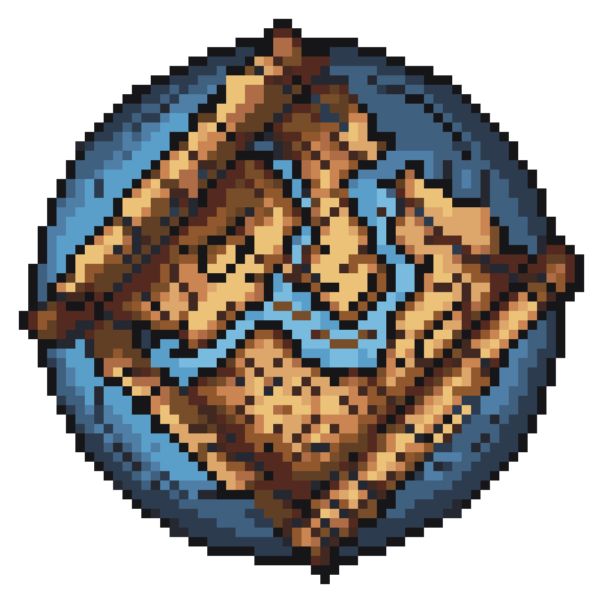 A large old map pixel art