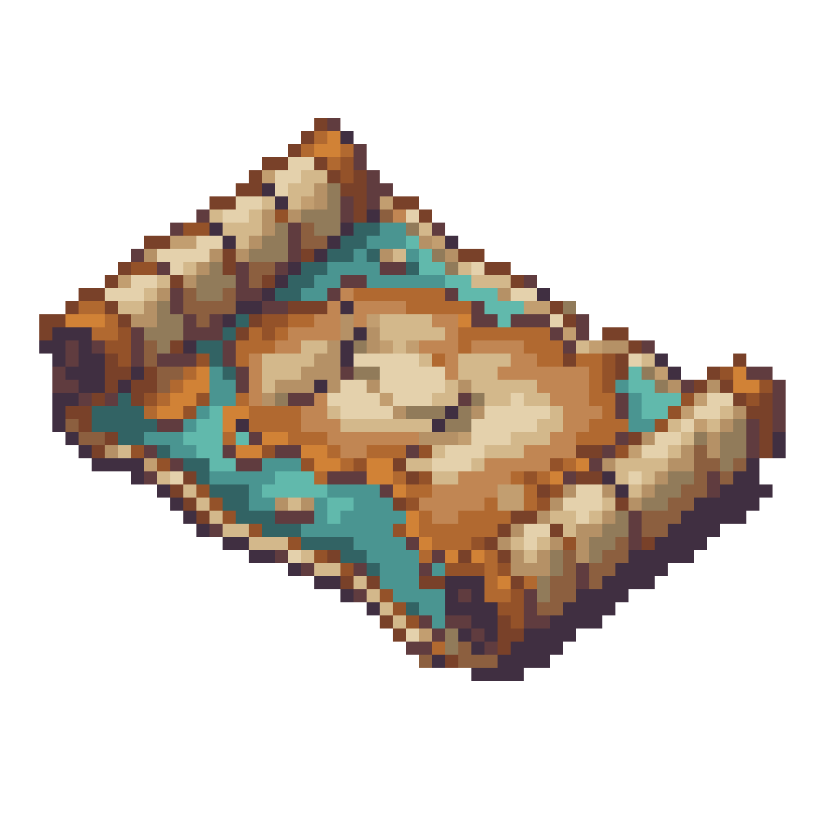 A large old map pixel art
