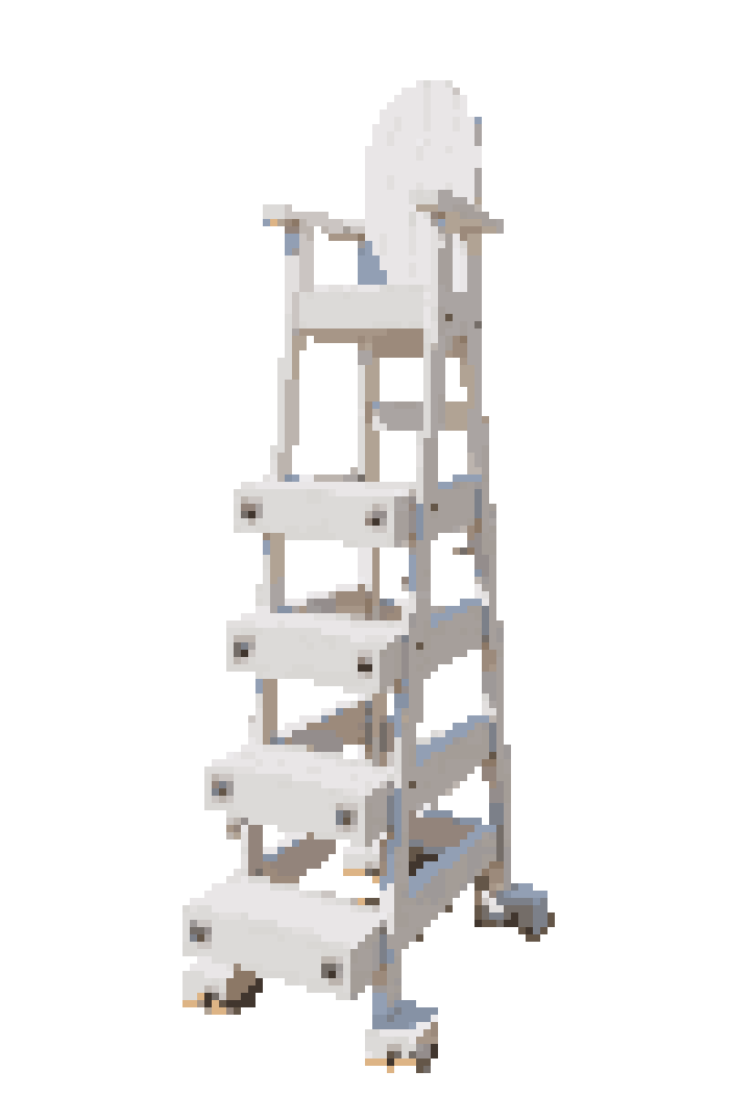 wooden lifeguard chair with tall legs pixel art