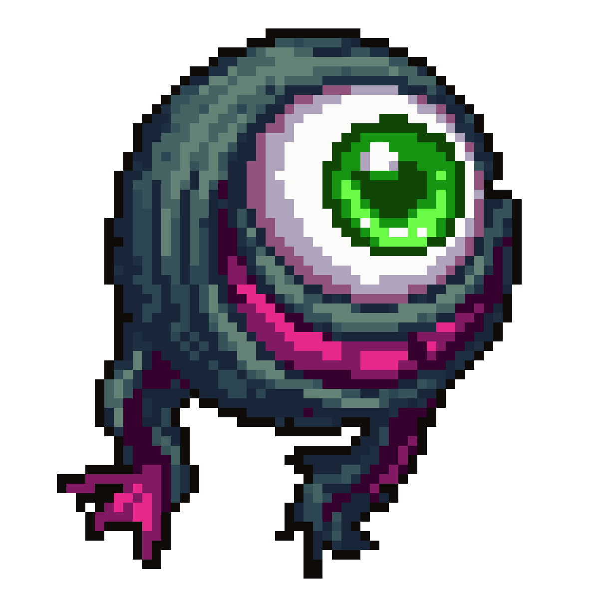 Floating Eyeball Oracle in Scarves pixel art