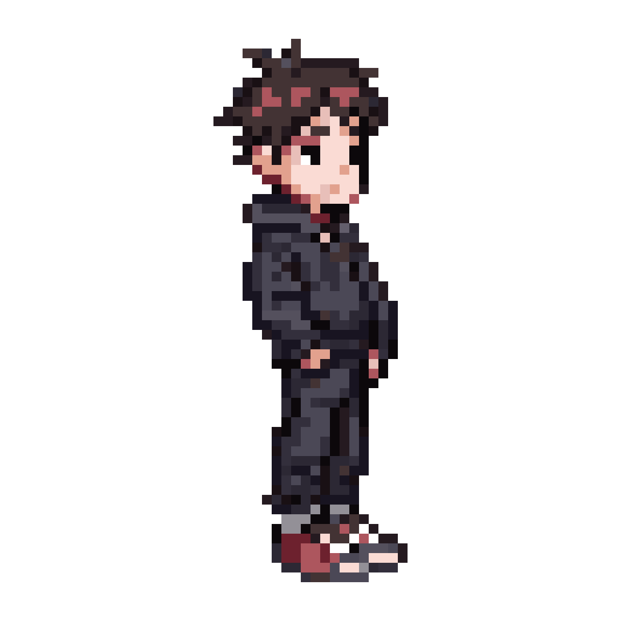 2D side-scrolling platformer character, modern pixel art
