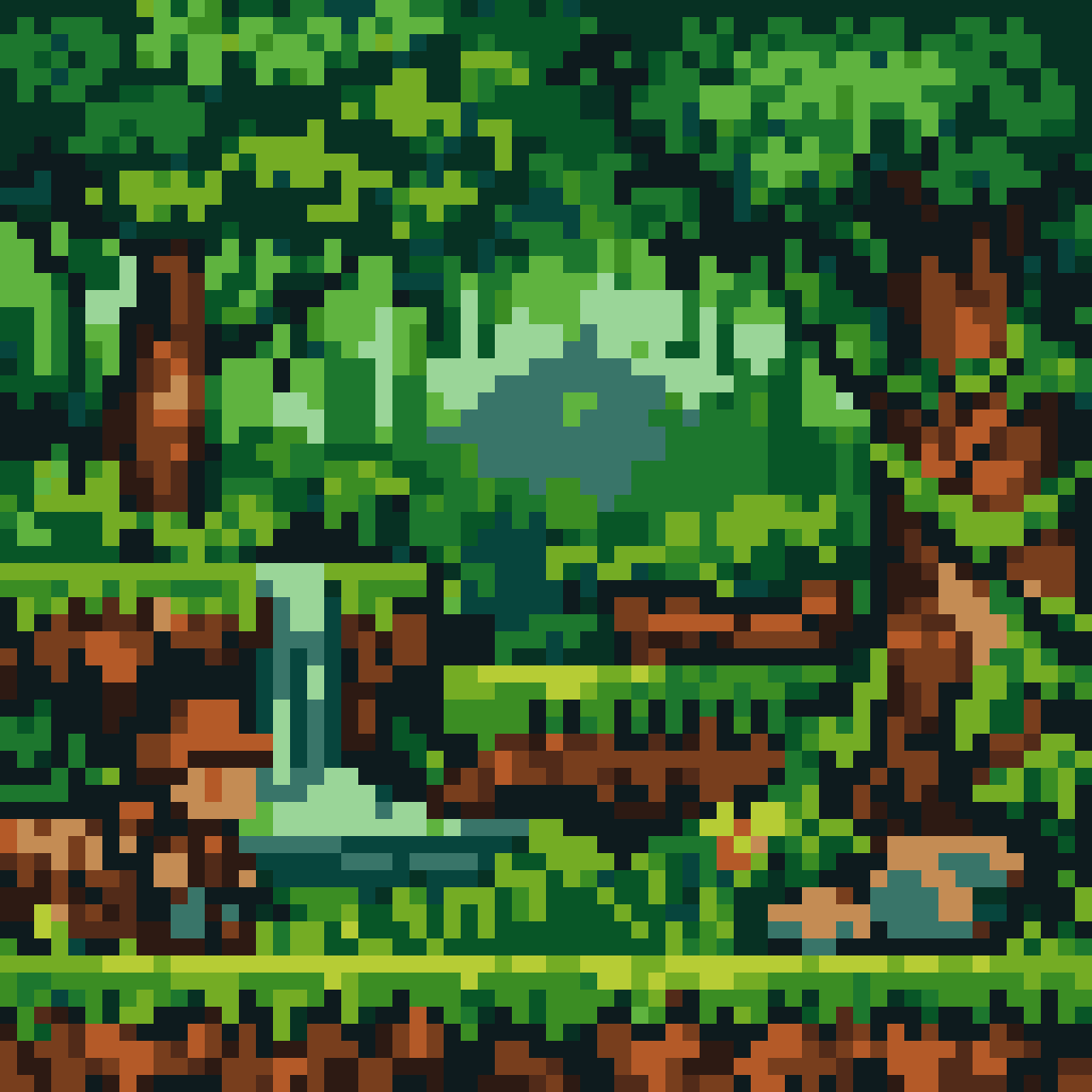 2D Pixelated Green Forest pixel art