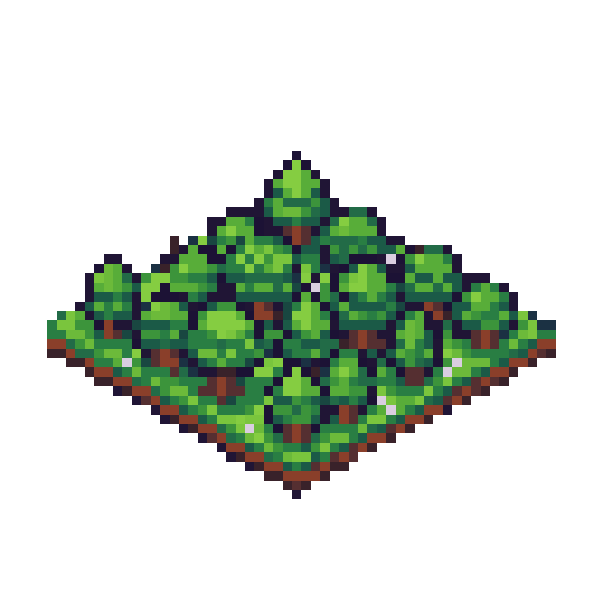 2D Pixelated Green Forest Top View pixel art