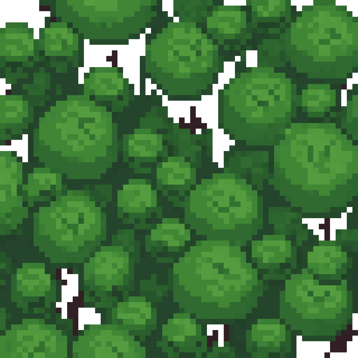 2D Pixelated Green Forest Top View pixel art