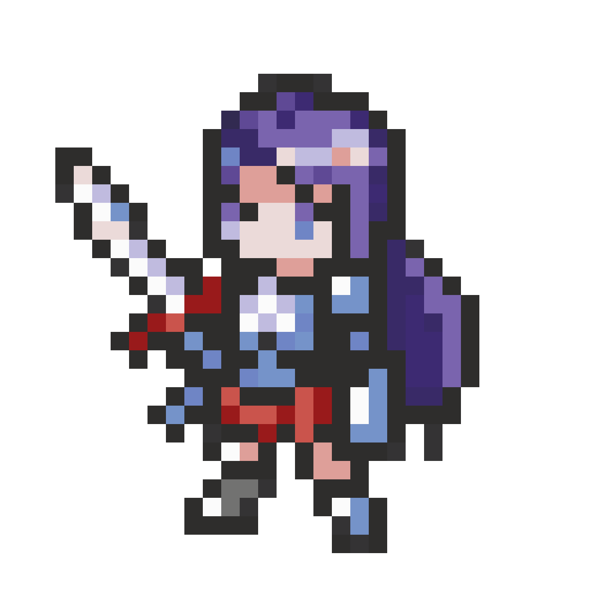Cute Female Knight Holding Sword pixel art
