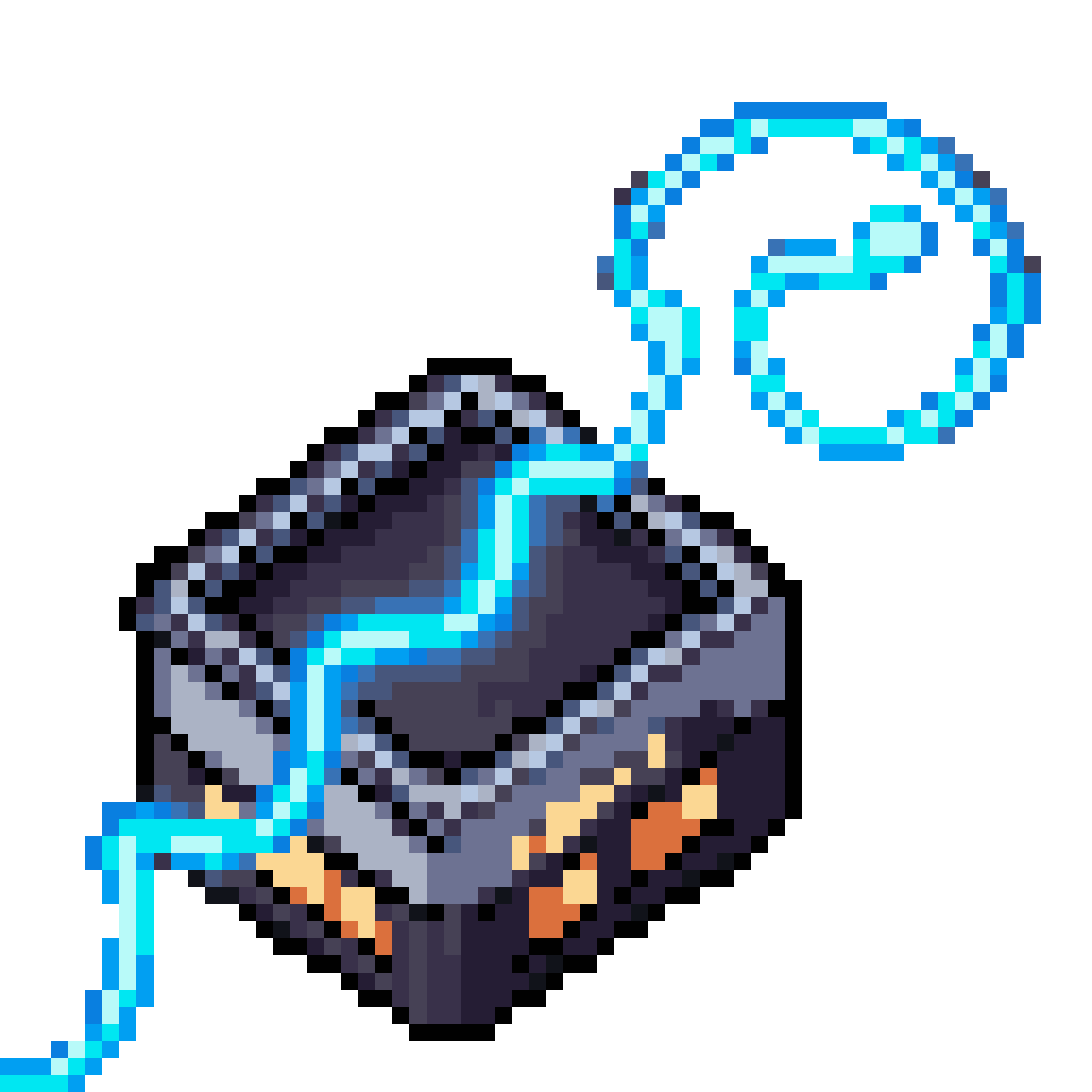 blue electric line pixel art