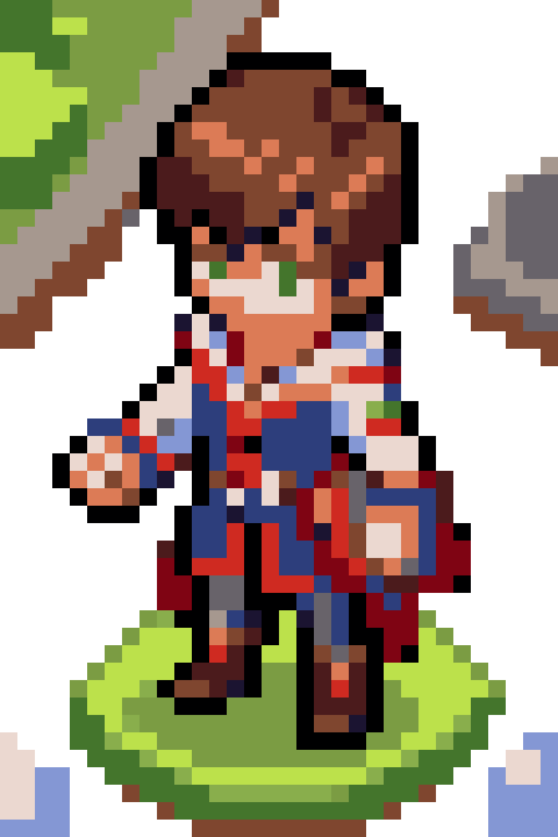 Male Student from Japanese JRPG Magic School pixel art