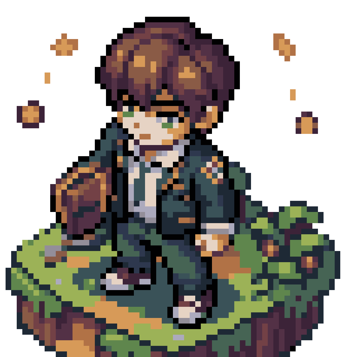 Male Student from Japanese JRPG Magic School pixel art