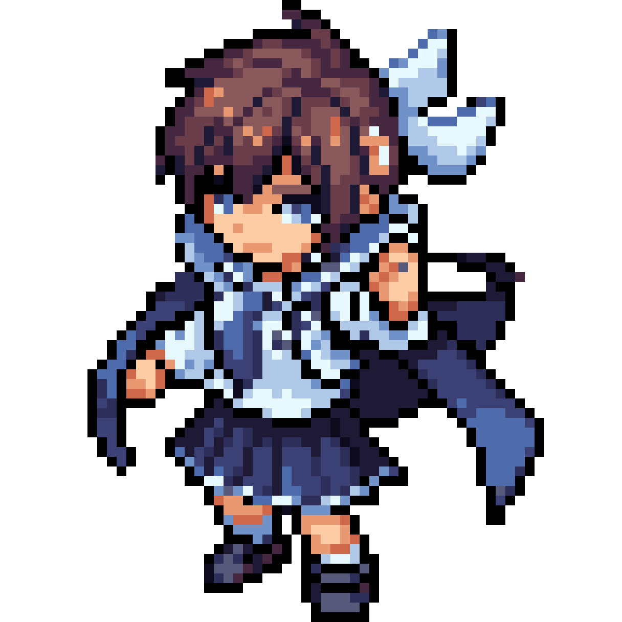 Male Student from Japanese JRPG Magic School pixel art