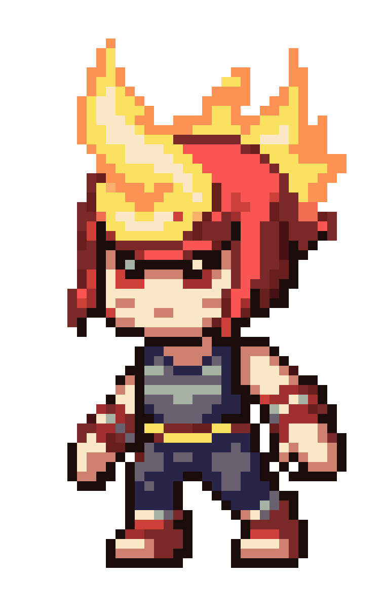 Tofu Ninja on Fire pixel art