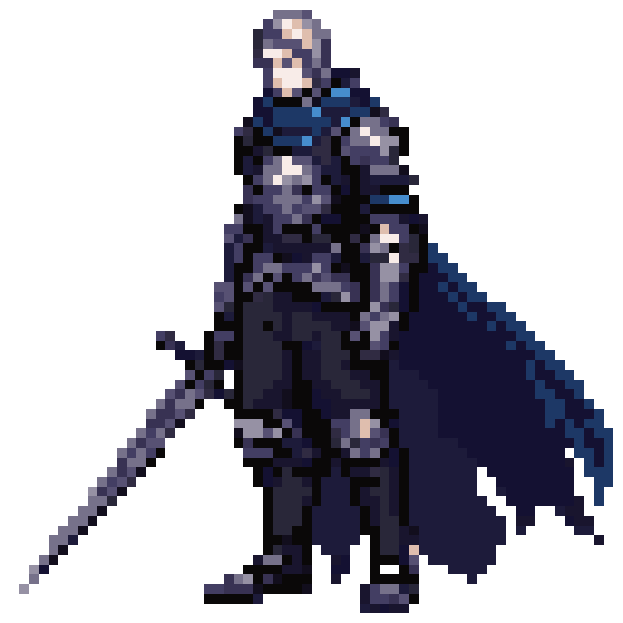 dark fantasy knight in armor pixel art