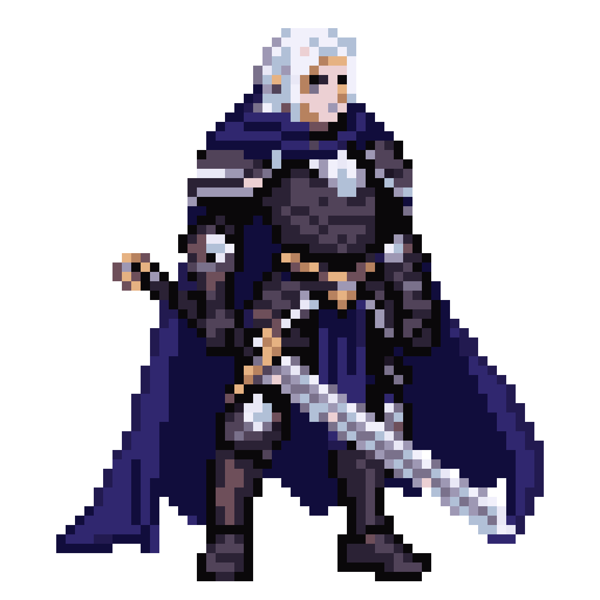 dark fantasy knight in intricate armor pixel art