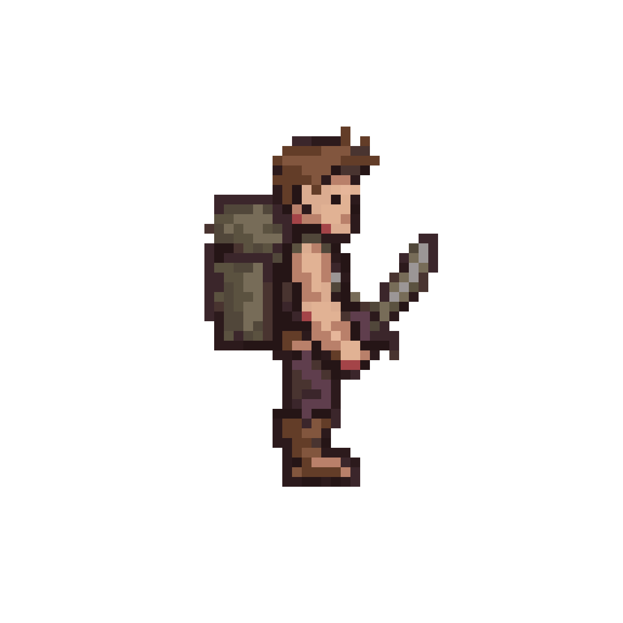 Adventurer with Sword and Shield pixel art