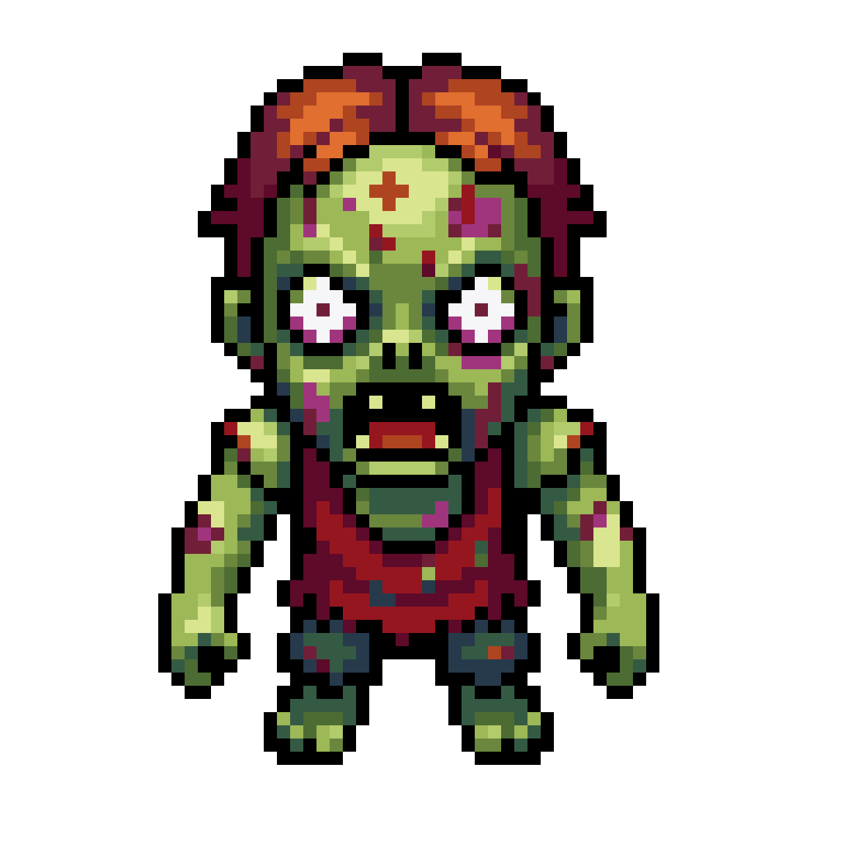 a zombie pixel art